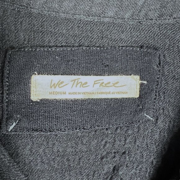 Free People We the Free Rockaway Oversized Crop Long Sleeve Shirt Black Size M - Picture 4 of 11